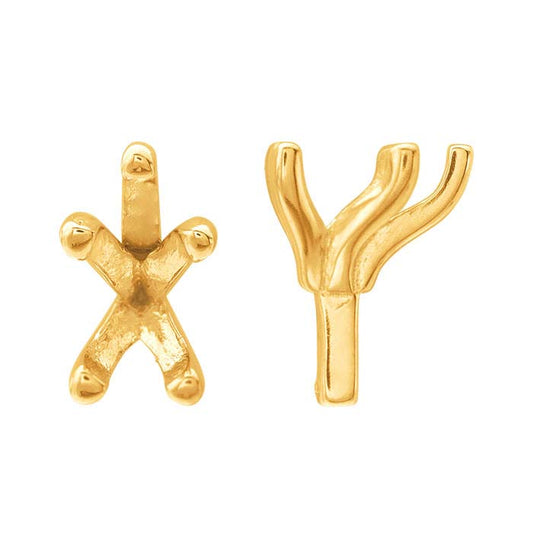14K Gult Guld 8 x 6mm Päronformad 5-klorinfattning med Piggsockel