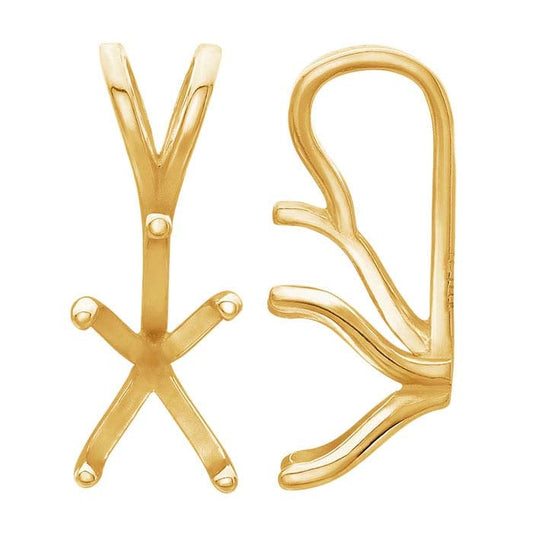 14K Gult Guld 5 x 3 mm Päronformad Hängsmyckesfattning
