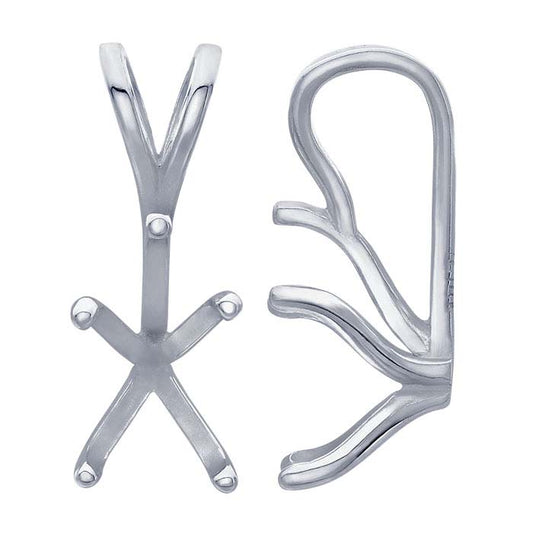 14K White Gold Pear Pendant Mounting