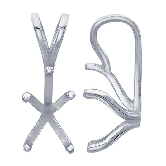 14K White Gold Pear Pendant Mounting