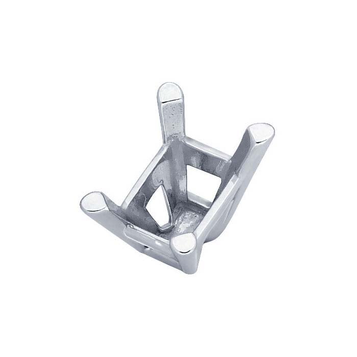 Impostazione a cestello con 4 griffe per smeraldo taglio smeraldo 9 x 7 mm in platino