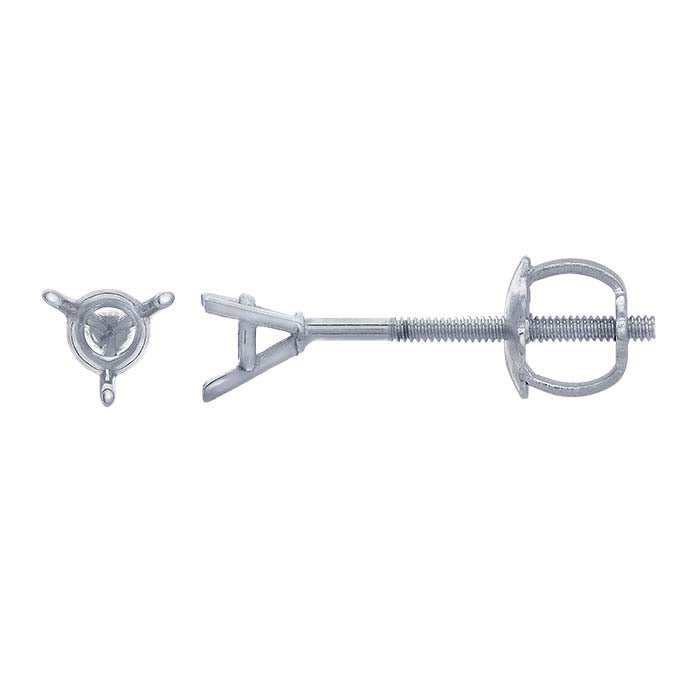 Gold Threaded Round Post Earring Mounting