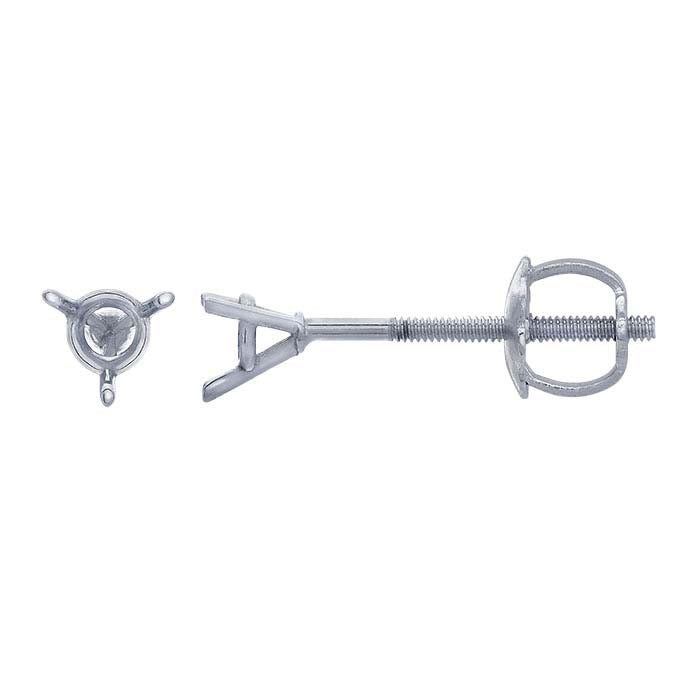 Gold Threaded Round Post Earring Mounting