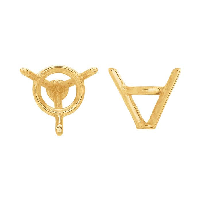 Impostazione Martini Rotonda da 6mm a 3 Griffe in Oro Giallo 14K
