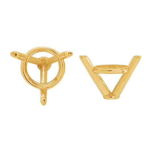 Montatura Martini tonda da 6,5 mm a 3 punte in oro giallo 14K
