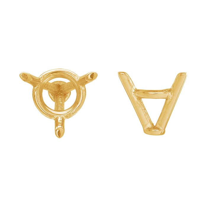 Impostazione Martini tonda da 5mm a 3 punte in oro giallo 18K