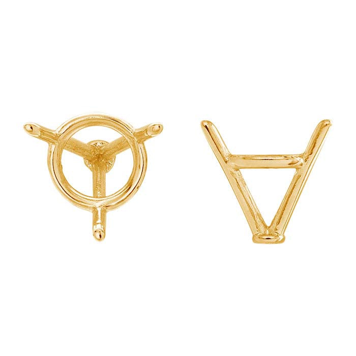 Impostazione Martini Rotonda 6,5mm a 3 Griffe in Oro Giallo 18K