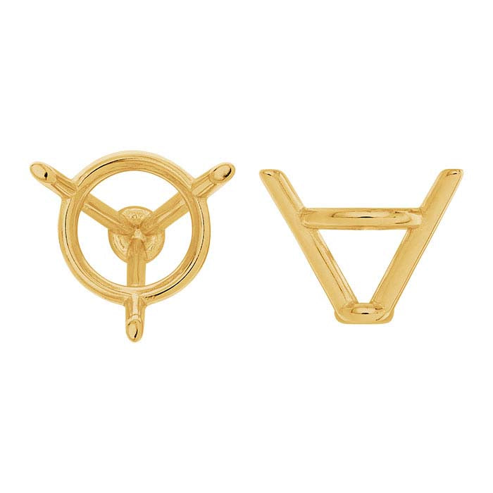 18K Yellow Gold 8.5mm Round Martini 3-Prong Setting