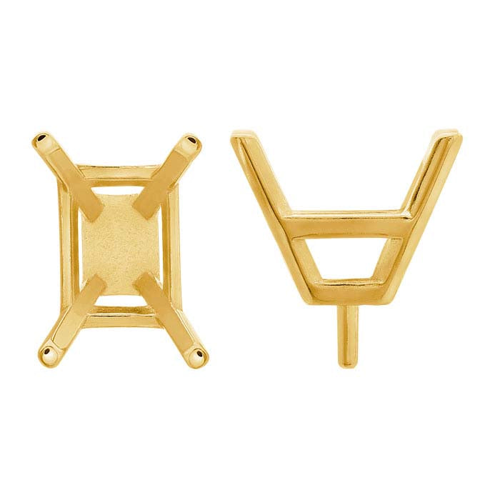 Emerald-Cut 4-Prong Setting with Peg