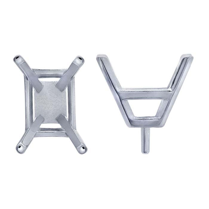 Emerald-Cut 4-Prong Setting with Peg