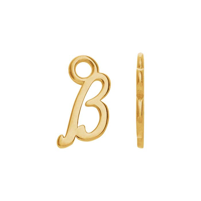 14K Yellow Gold Mini Alphabet Charm