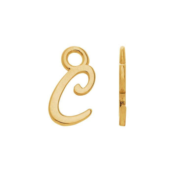 14K Yellow Gold Mini Alphabet Charm