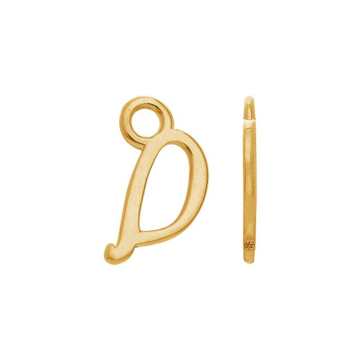 14K Yellow Gold Mini Alphabet Charm