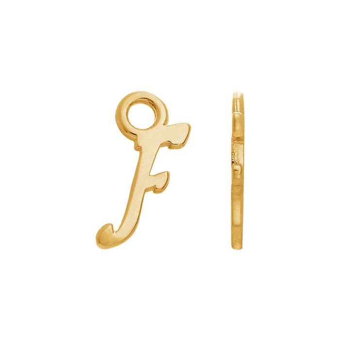 14K Yellow Gold Mini Alphabet Charm