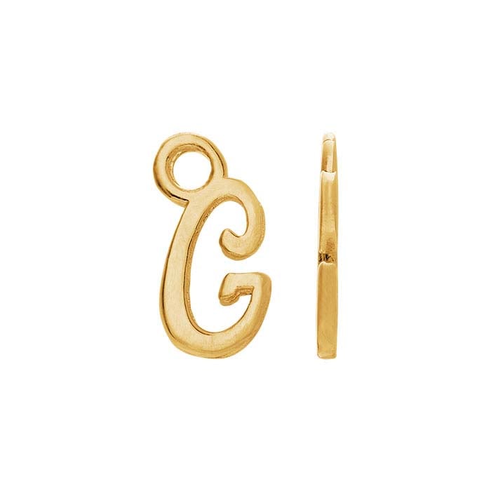 14K Yellow Gold Mini Alphabet Charm