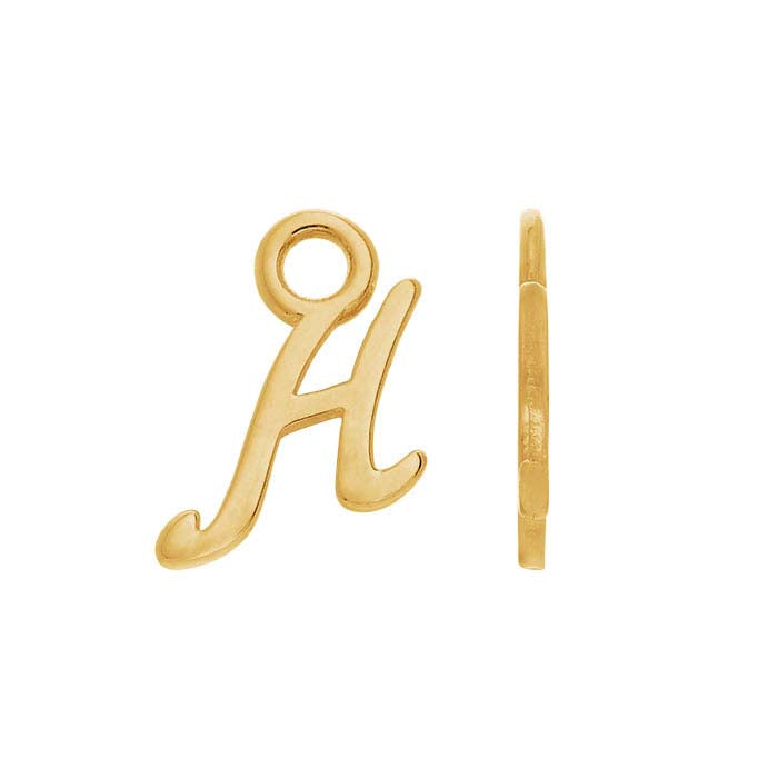 14K Yellow Gold Mini Alphabet Charm