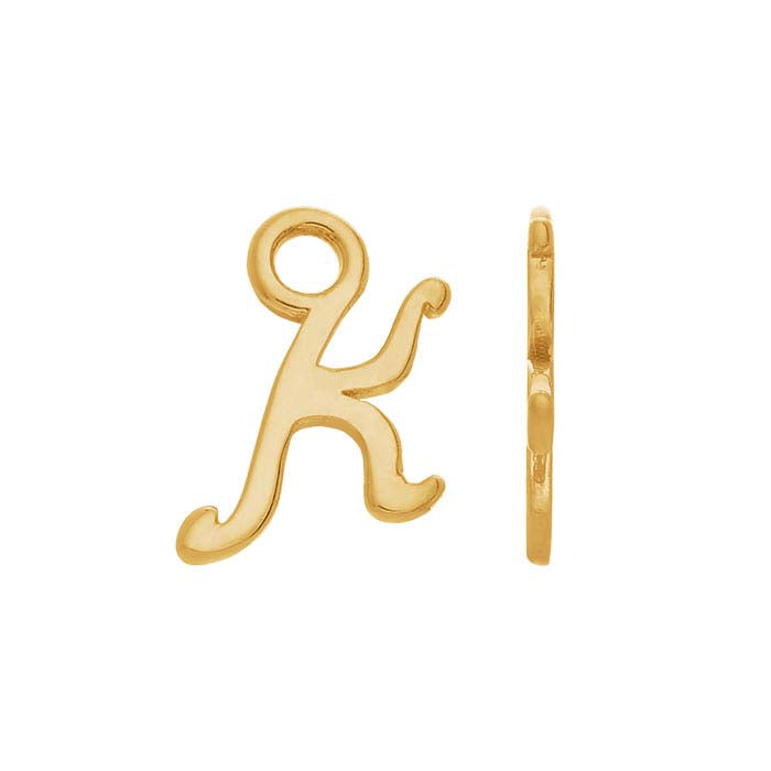 14K Yellow Gold Mini Alphabet Charm