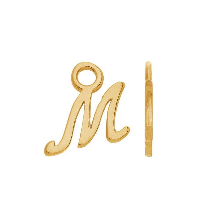 14K Yellow Gold Mini Alphabet Charm