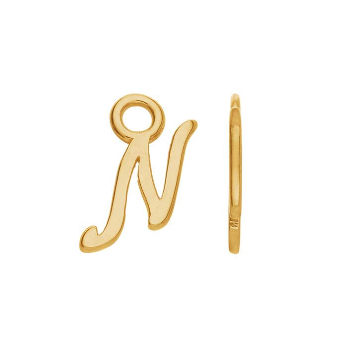 14K Yellow Gold Mini Alphabet Charm