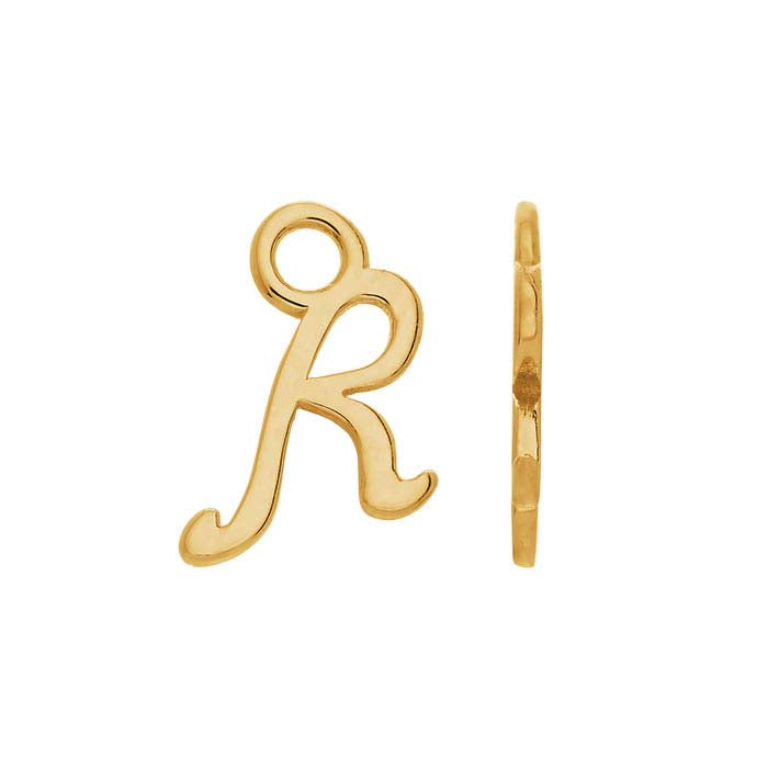 14K Yellow Gold Mini Alphabet Charm