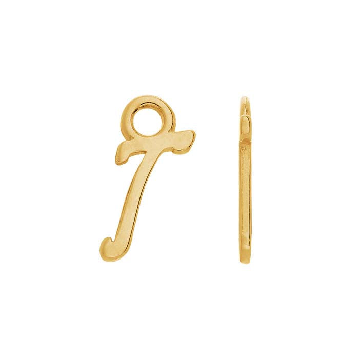 14K Yellow Gold Mini Alphabet Charm