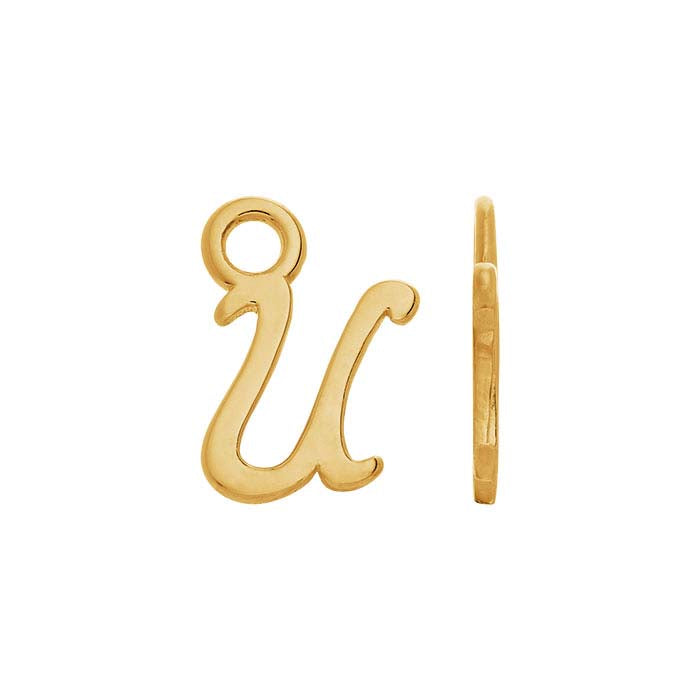 14K Yellow Gold Mini Alphabet Charm