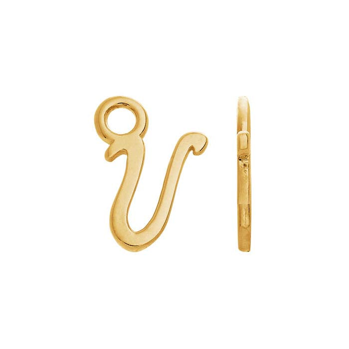 14K Yellow Gold Mini Alphabet Charm