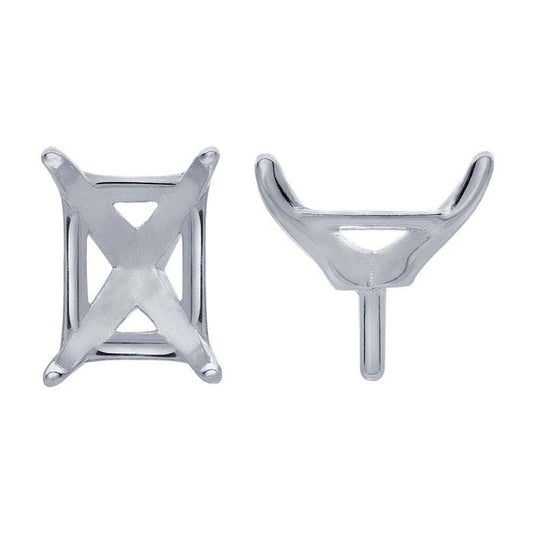 Emerald-Cut Basket 4-Prong Setting with Peg