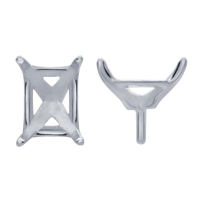 Emerald-Cut Basket 4-Prong Setting with Peg