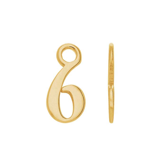 Mini zawieszka z cyfrą 6 z żółtego złota 14K