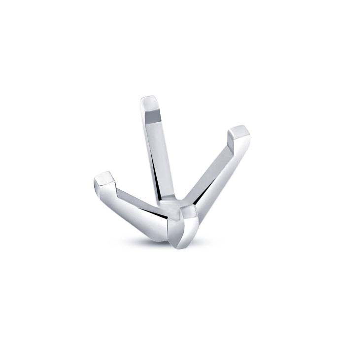 Montatura a 4 punte con perno per smeraldo taglio smeraldo 10 x 8 mm in oro bianco 14K