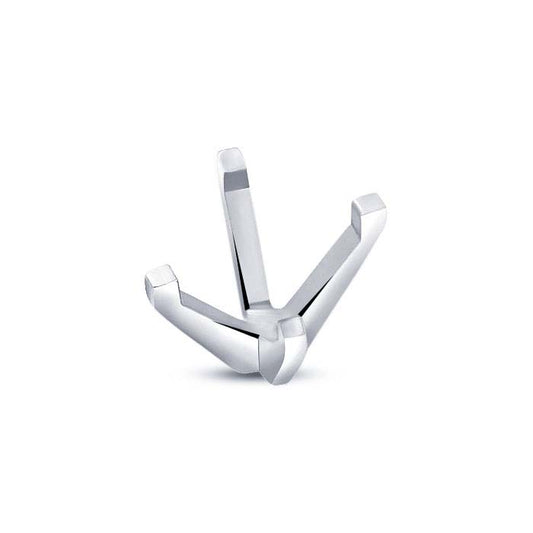 Impostazione in platino 10 x 8mm taglio smeraldo a 4 griffe con perno