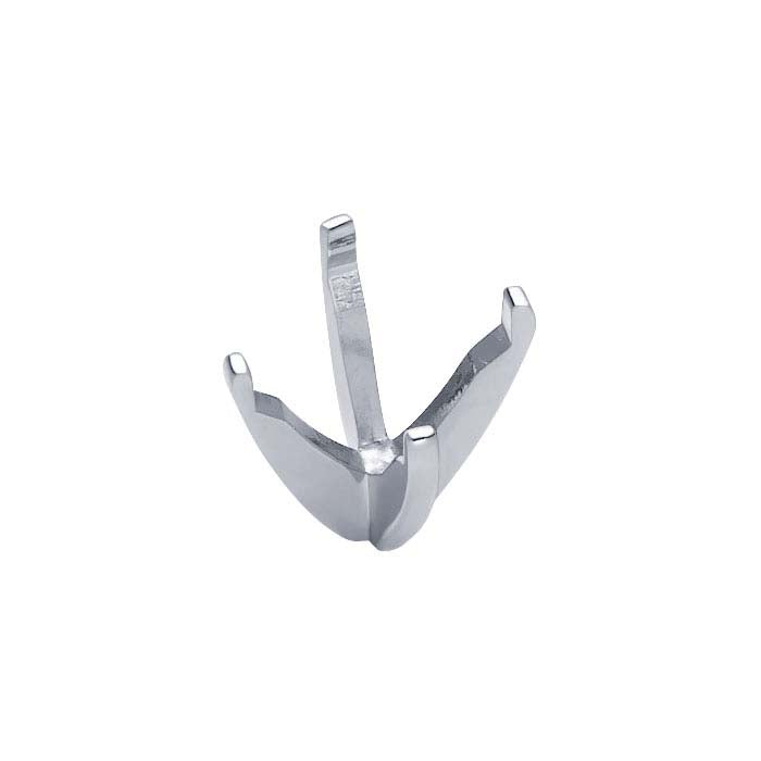Montatura a 4 punte con perno, pre-intagliata, rotonda da 8,6 mm in oro bianco 14K