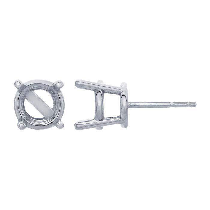 Round Basket Post Earring Mounting