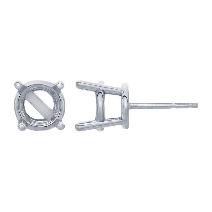 Round Basket Post Earring Mounting