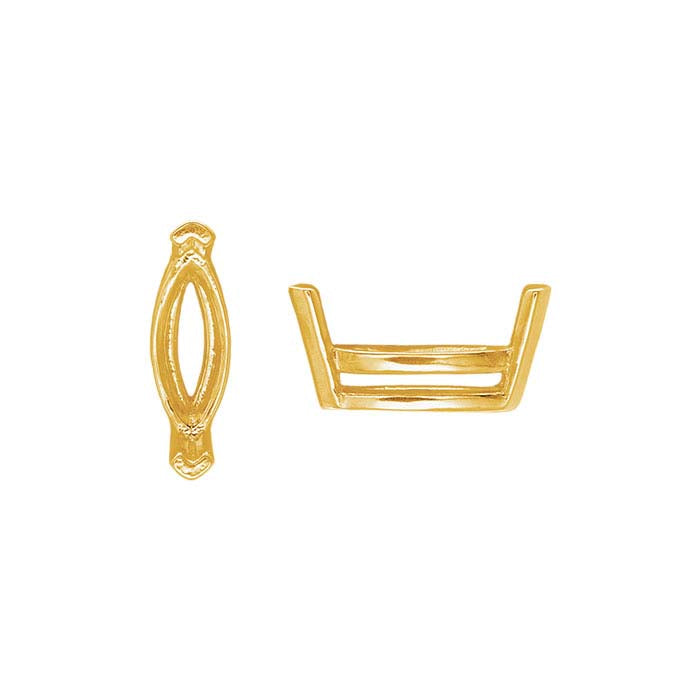 Gold Marquise Basket 2-Prong Setting