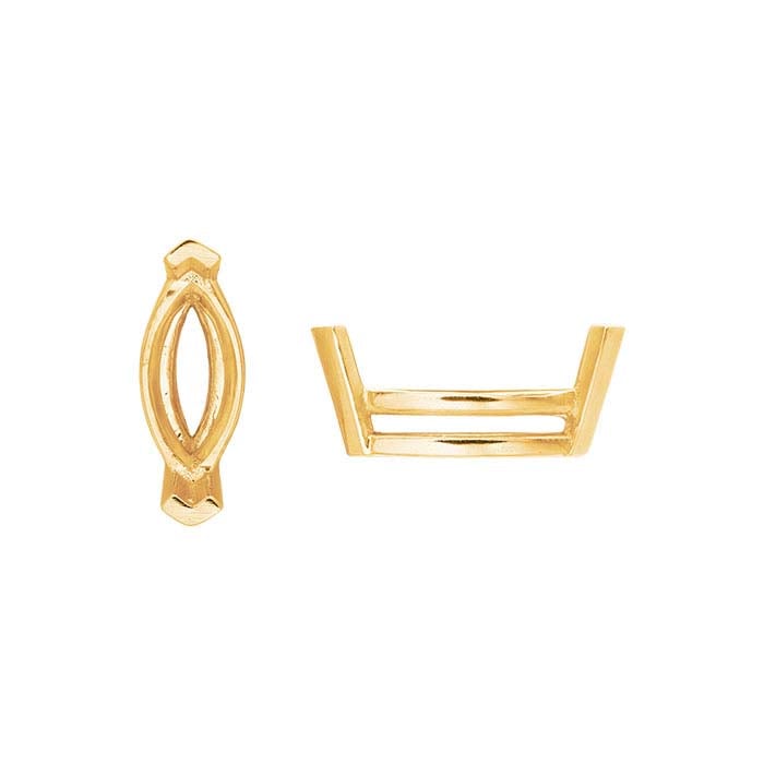 Gold Marquise Basket 2-Prong Setting