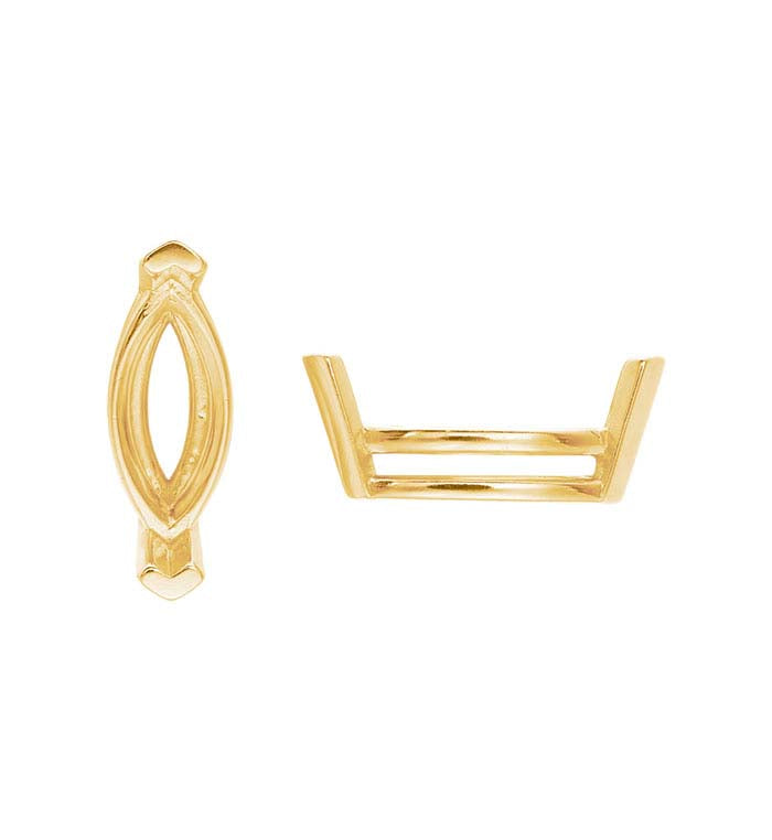 Gold Marquise Basket 2-Prong Setting