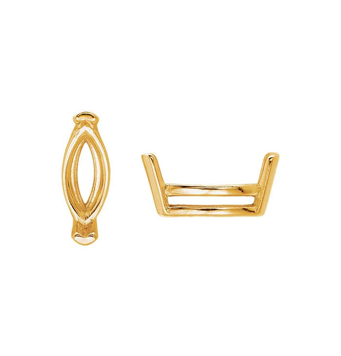 Gold Marquise Basket 2-Prong Setting