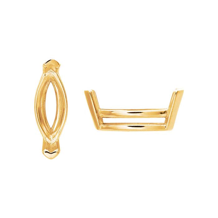 Gold Marquise Basket 2-Prong Setting