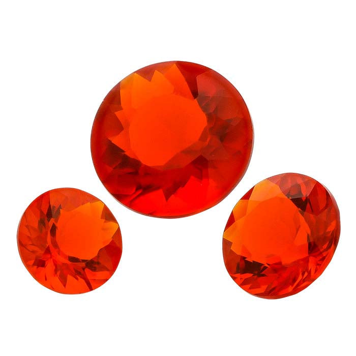 Mexican Fire Opal Round Faceted Gemstone