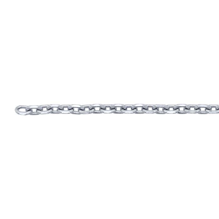 14K White Gold Diamond-Cut Cable Chain