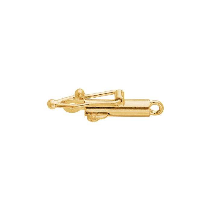 Barilotto rotondo 15 x 2,5 mm in oro giallo 14K con chiusura di sicurezza