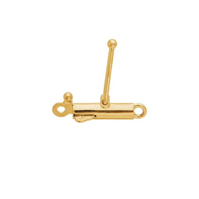 Barilotto rotondo 15 x 2,5 mm in oro giallo 14K con chiusura di sicurezza