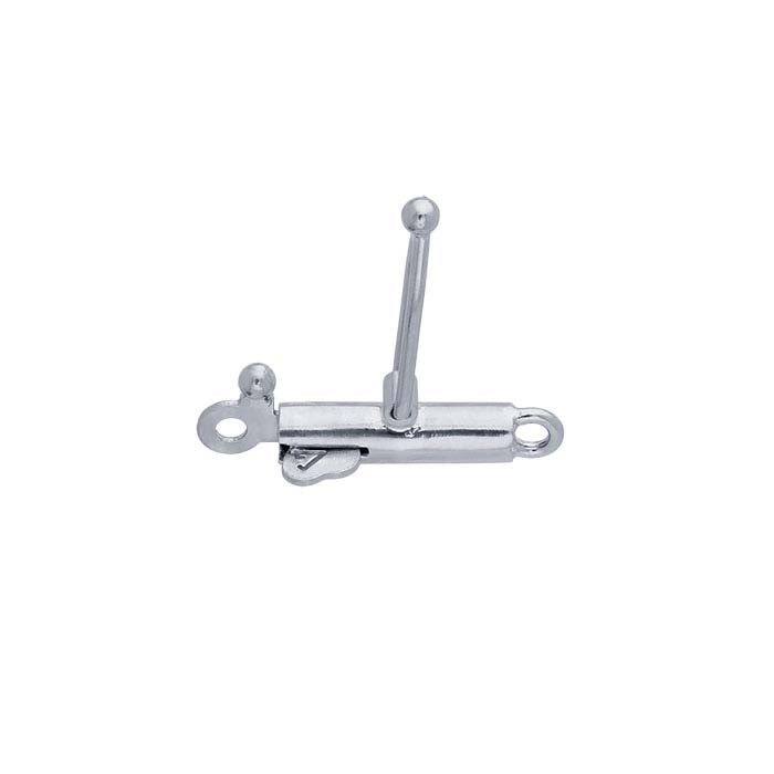 Barilotto rotondo 16 x 3,2 mm in oro bianco 14K con chiusura di sicurezza