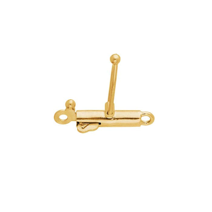 Barilotto rotondo 16 x 3,2 mm in oro giallo 14K con chiusura di sicurezza