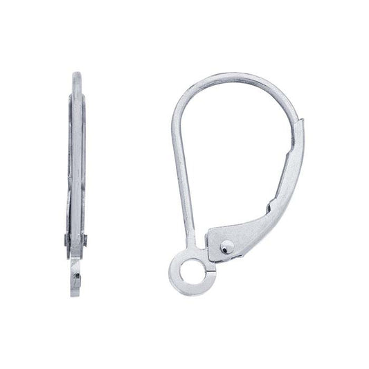 Filo Orecchino a Leva in Oro Bianco 14K con Anello