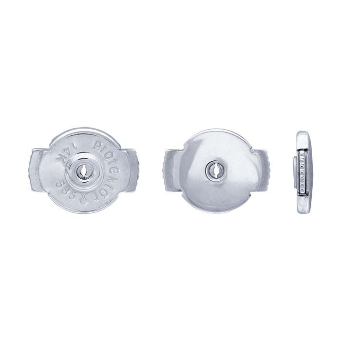 Protecktor® 14K vitt guld 6,2 mm öronmutter
