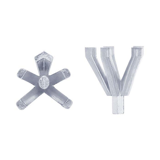 Impostazione a V e a 5 punte a forma di cuore da 7 mm in oro bianco 14K con perno