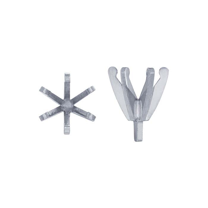 14K White Gold Round Low-Base 6-Prong Setting with Peg